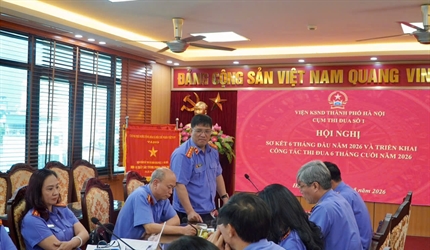 Cụm thi đua số 1 – Viện KSND thành phố Hà Nội sơ kết công tác thi đua,...