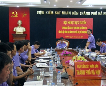 Hội nghị trực tuyến tập huấn Bộ luật Tố tụng hình sự 2015 và   Bộ luật Hình...