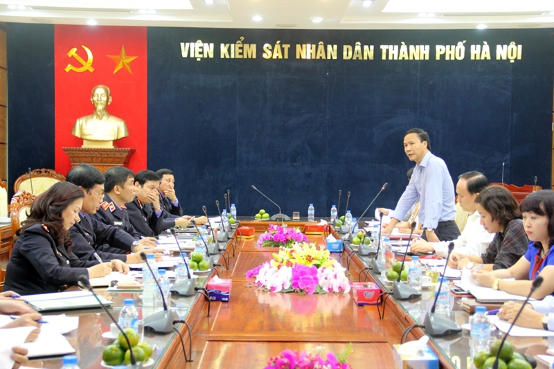 Tập thể Lãnh đạo Viện KSND thành phố Hà Nội làm việc với  Ban giám sát HĐND thành phố khóa XV