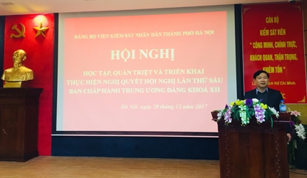 Viện KSND thành phố Hà Nội tổ chức Hội nghị học tập, quán triệt thực...