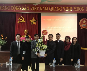 Lễ công bố, trao quyết định điều động, bổ nhiệm lãnh đạo Viện KSND huyện...