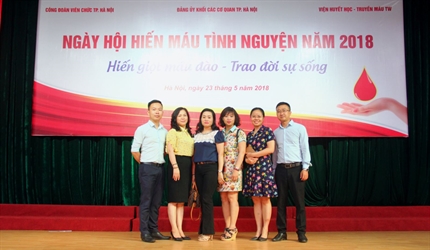 Công đoàn Viện KSND thành phố Hà Nội tham gia ngày hội hiến máu tình...