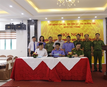 Liên ngành Công an – Viện kiểm sát – Tòa án huyện Đan Phượng ký kết quy chế...