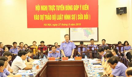 Viện KSND thành phố Hà Nội tổ chức Hội nghị trực tuyến đóng góp ý kiến...