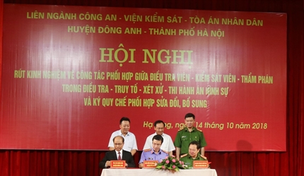 Liên ngành Công an - Viện kiểm sát - Tòa án huyện Đông Anh tổ chức Hội...