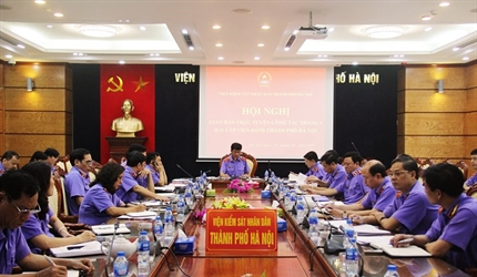 Hội nghị giao ban trực tuyến 02 cấp Viện KSND thành phố Hà Nội tháng 4/2019
