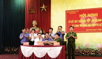 Liên ngành Công an - Viện kiểm sát - Toà án nhân dân huyện Thạch Thất...