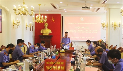 Hội nghị giao ban trực tuyến hai cấp Viện KSND thành phố Hà Nội tháng...