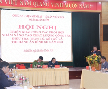 Liên ngành Công an - Viện kiểm sát - Toà án nhân dân quận Hoàn Kiếm tổ chức...