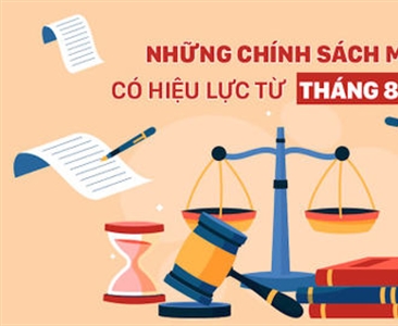 Những chính sách nổi bật có hiệu lực từ tháng 8/2022