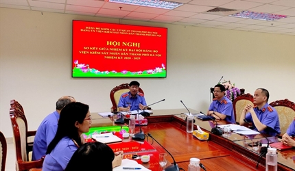 Hội nghị sơ kết giữa nhiệm kỳ Đại hội Đảng bộ Viện KSND thành phố Hà...