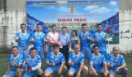 Viện KSND quận Thanh Xuân tham gia Giải bóng đá Công nhân, viên chức...
