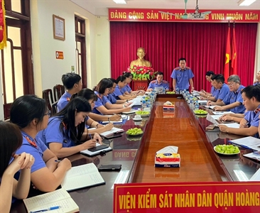 Công bố Quyết định thanh tra nghiệp vụ tại Viện KSND quận Hoàng Mai