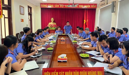 Công bố Quyết định thanh tra nghiệp vụ tại Viện KSND quận Hoàng Mai