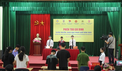 Đoàn thanh niên Viện KSND huyện Đông Anh xây dựng phiên toà giả định,...