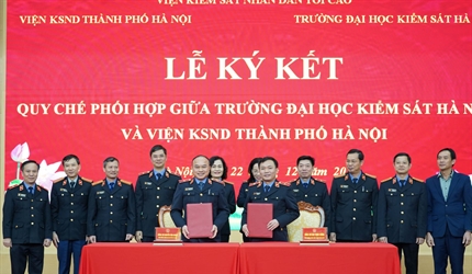 Lễ ký kết Quy chế phối hợp giữa Trường Đại học Kiểm sát Hà Nội và VKSND...