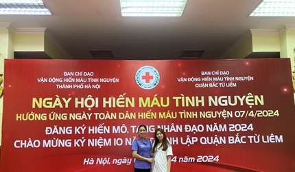 Viện KSND quận Bắc Từ Liêm tham gia ngày hội hiến máu tình nguyện