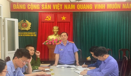 Viện KSND huyện Chương Mỹ tiến hành trực tiếp kiểm sát Công tác thi...