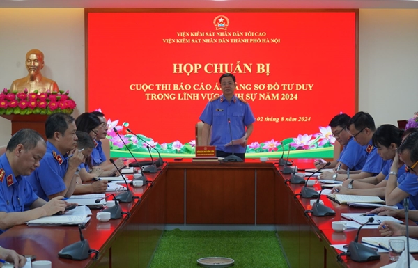 Viện KSND thành phố Hà Nội họp chuẩn bị tổ chức cuộc thi “Báo cáo án bằng sơ đồ tư duy” trong lĩnh vực hình sự năm 2024