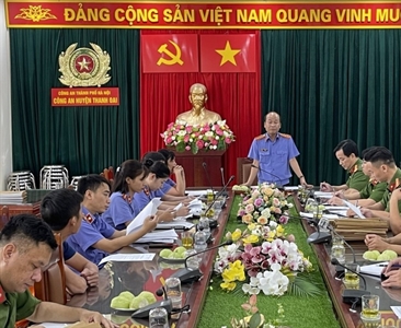 Viện KSND huyện Thanh Oai tiến hành kiểm sát trực tiếp Nhà tạm giữ Công an...