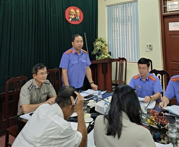 Viện KSND huyện Quốc Oai thực hiện kiểm sát trực tiếp công tác thi hành án...