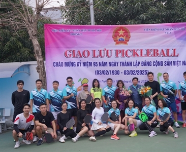 Giao lưu Pickleball chào mừng kỷ niệm 95 năm ngày thành lập Đảng Cộng sản...