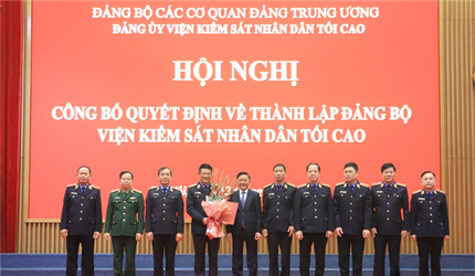 Hội nghị công bố Quyết định về thành lập Đảng bộ VKSND tối cao
