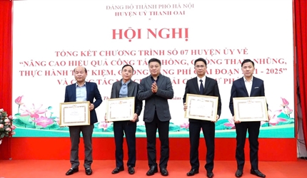 Ban Chỉ đạo cải cách Tư pháp huyện Thanh Oai khen thưởng đối với tập...