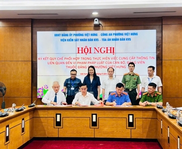 Viện KSND khu vực 5 thành phố Hà Nội ký kết Quy chế phối hợp trong việc cung...