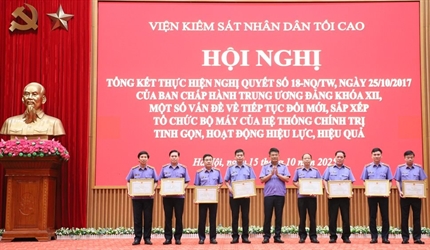 VKSND tối cao tổng kết 8 năm thực hiện Nghị quyết số 18-NQ/TW về sắp...