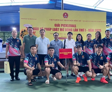 Không khí sôi động tại Lễ khai mạc Giải Pickleball Báo Bảo vệ pháp luật mở...