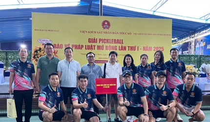 Không khí sôi động tại Lễ khai mạc Giải Pickleball Báo Bảo vệ pháp luật...