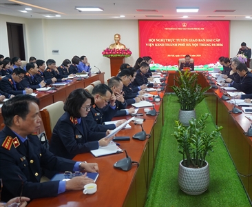 Viện KSND thành phố Hà Nội tổ chức Hội nghị trực tuyến giao ban hai cấp...