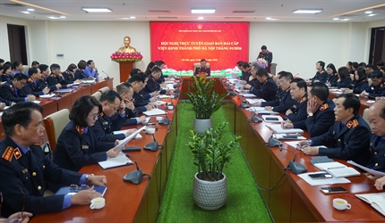Viện KSND thành phố Hà Nội tổ chức Hội nghị trực tuyến giao ban hai cấp...