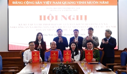 Lễ Ký kết Quy chế phối hợp giữa Công an xã Hồng Sơn - Viện Kiểm sát...