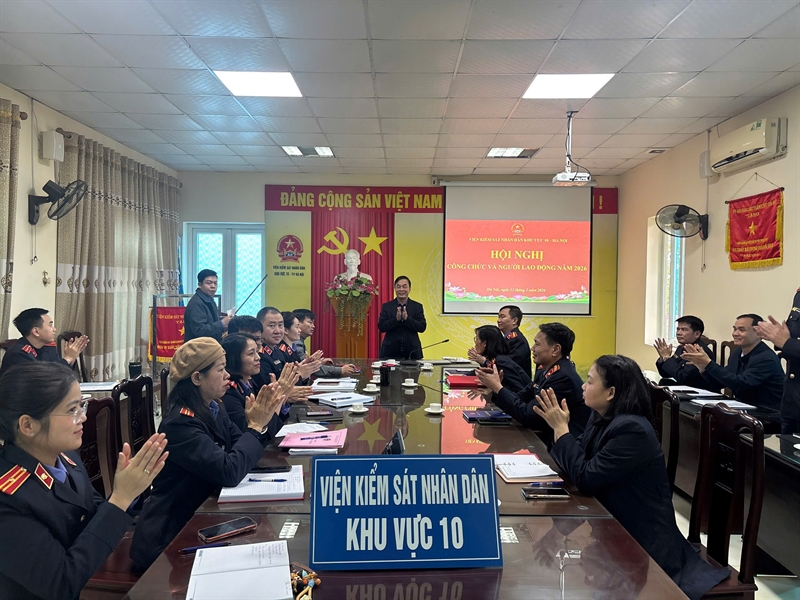 Viện KSND khu vực 10 – Hà Nội tổ chức Hội nghị cán bộ, công chức và người lao động năm 2026