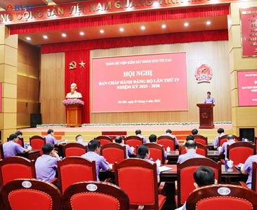 Bí thư Đảng uỷ, Viện trưởng VKSND tối cao Nguyễn Huy Tiến chủ trì Hội nghị...