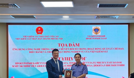 Viện KSND thành phố Hà Nội đón tiếp và làm việc với Viện kiểm sát Mông Cổ