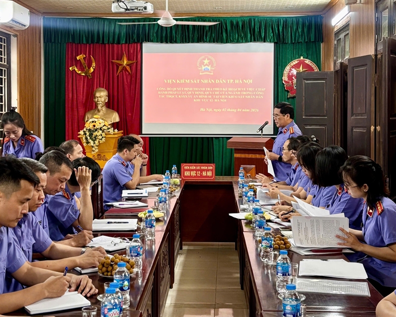 Viện KSND thành phố Hà Nội tiến hành thanh tra theo kế hoạch tại Viện KSND khu vực 12 - Hà Nội