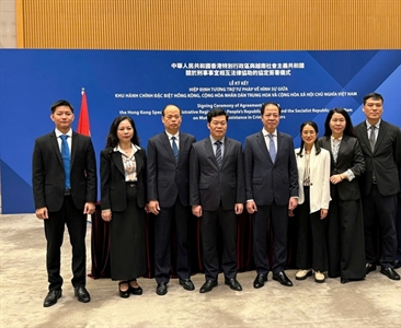 Việt Nam và Hồng Kông, Trung Quốc ký Hiệp định tương trợ tư pháp về hình sự