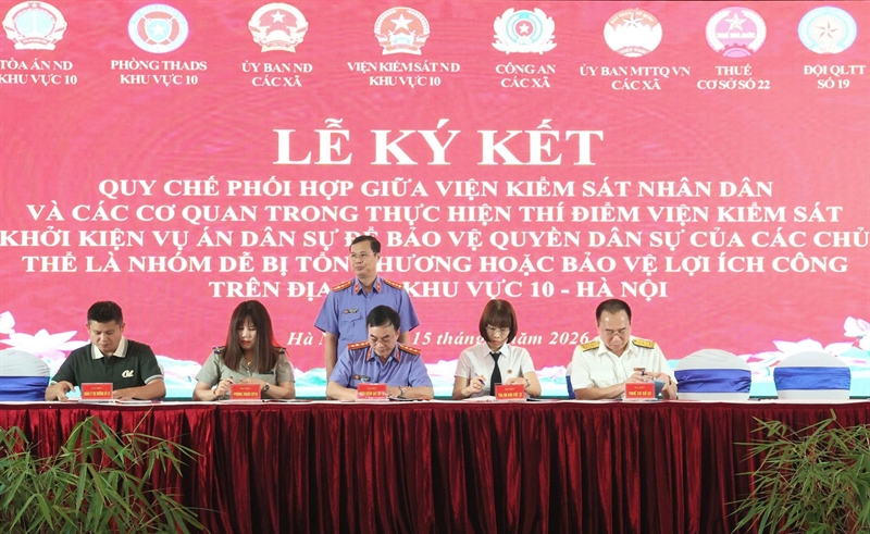 Viện KSND Khu vực 10 ký kết Quy chế phối hợp với các cơ quan trên địa bàn triển khai thí điểm khởi kiện vụ án dân sự theo Nghị quyết số 205/2025/QH15