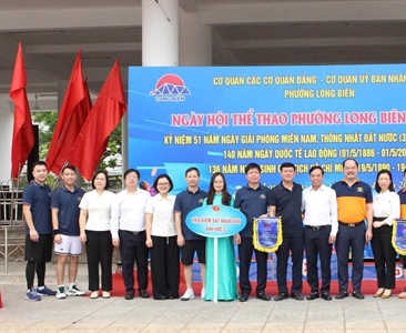 Viện KSND khu vực 5 tham gia Ngày hội thể thao phường Long Biên năm 2026