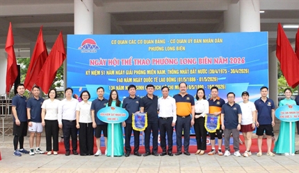 Viện KSND khu vực 5 tham gia Ngày hội thể thao phường Long Biên năm 2026