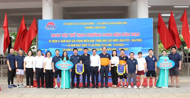 Viện KSND khu vực 5 tham gia Ngày hội thể thao phường Long Biên năm 2026