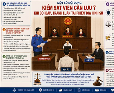 Một số nội dung Kiểm sát viên cần lưu ý khi đối đáp, tranh luận tại phiên...
