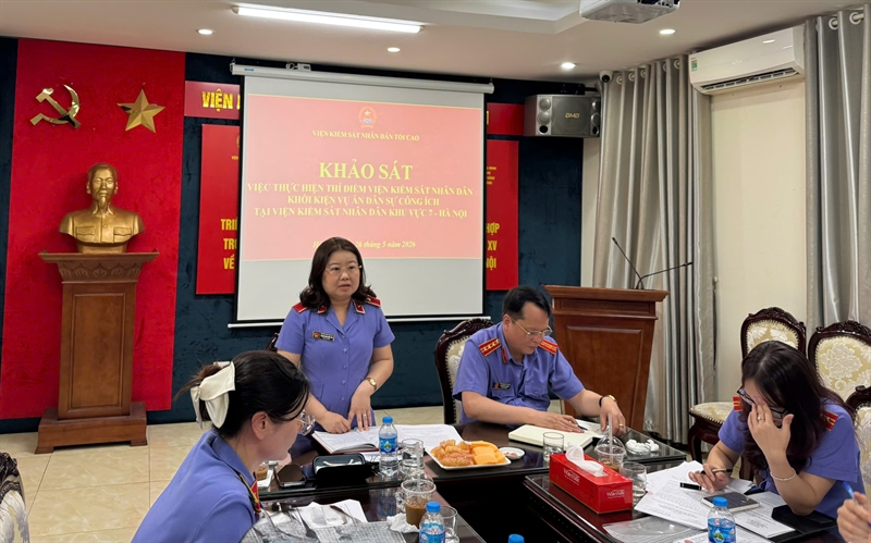 Đoàn công tác của Viện KSND tối cao khảo sát kết quả thực hiện Nghị quyết 205 tại Viện KSND khu vực 7, thành phố Hà Nội