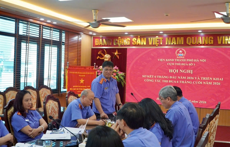 Cụm thi đua số 1 – Viện KSND thành phố Hà Nội sơ kết công tác thi đua, khen thưởng 6 tháng công tác đầu năm 2026