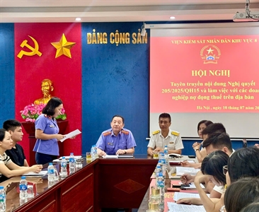 Viện KSND khu vực 8 – Hà Nội phối hợp cùng Thuế cơ sở 23, thành phố Hà Nội...