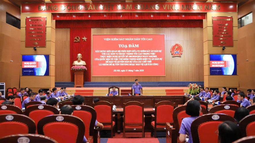 Toạ đàm "Xây dựng mối quan hệ phối hợp giữa Vụ Kiểm sát án dân sự với các đơn vị thuộc VKSND tối cao trong thực hiện Nghị quyết số 205/2025/QH15 của Quốc hội”
