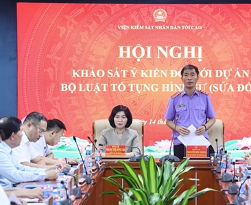VKSND tối cao khảo sát ý kiến về dự án Bộ luật Tố tụng hình sự (sửa đổi)